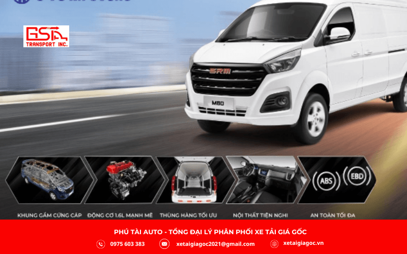 Xe tải van SRM M80 5 chỗ 8 Xe tải van SRM M80 5 chỗ 8