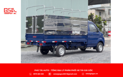 Ngoại thất của xe tải SRM T50 thùng mui bạt inox nổi bật với thiết kế hiện đại, mạnh mẽ