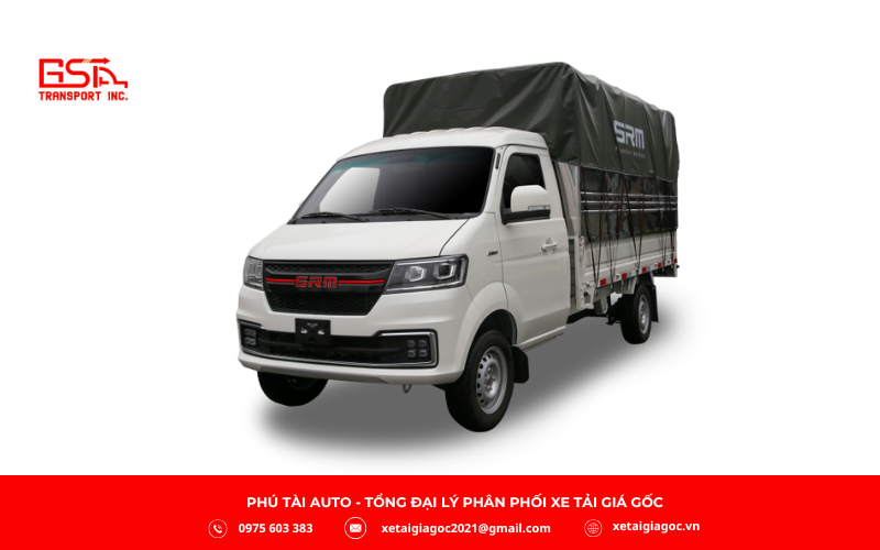 Xe tải SRM T50 thùng khung mui là phiên bản xe tải nhẹ được thiết kế linh hoạt