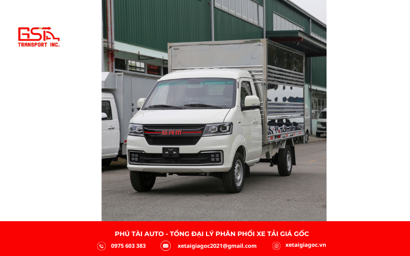 Xe tải SRM T50 thùng kín là phiên bản được ưa chuộng nhờ thiết kế thùng mui kín chắc chắn