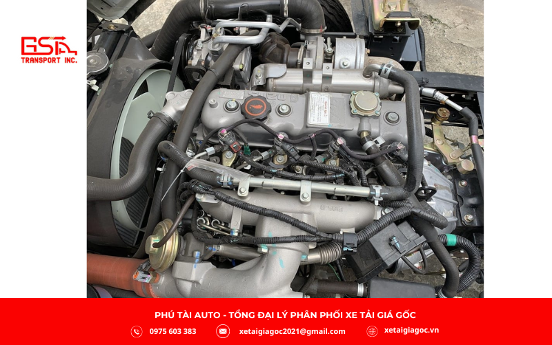 Xe tải Đô Thành IZ60SL Plus thùng kín được trang bị động cơ diesel JX493ZLQ5, ứng dụng công nghệ ISUZU