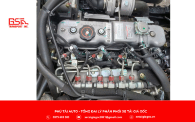 Động cơ xe tải Đô Thành IZ50S thùng lửng được trang bị máy JX493ZLQ4 công nghệ Isuzu Nhật Bản, đạt chuẩn khí thải Euro 5 hiện đại