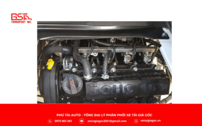 Xe tải SRM T20a thùng mui bạt 930 kg sử dụng động cơ DLCG14 hiện đại, 4 xi-lanh thẳng hàng, trục cam kép DOHC với 16 van, công suất 107 mã lực