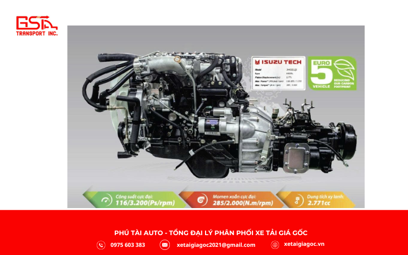 Động cơ Đô Thành DOTHANH IZ50M sử dụng JX493ZLQ5 – loại Diesel 4 kỳ, 4 xi-lanh thẳng hàng