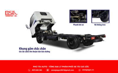 Hệ thống nhíp lá kết hợp giảm chấn thủy lực giúp xe di chuyển êm ái, cân bằng khi chở tải nặng