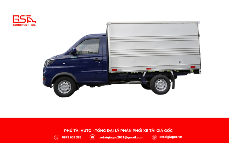 Xe tải SRM T20a thùng kín có kích thước lòng thùng dài 2.710 mm, rộng 1.465 mm, cao 1.400–1.450 mm tùy phiên bản