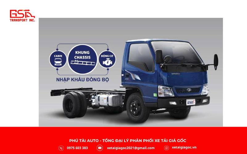 Ngoại thất xe tải Đô Thành IZ50S được thiết kế hiện đại và thực dụng, phù hợp vận chuyển hàng hóa trong đô thị.