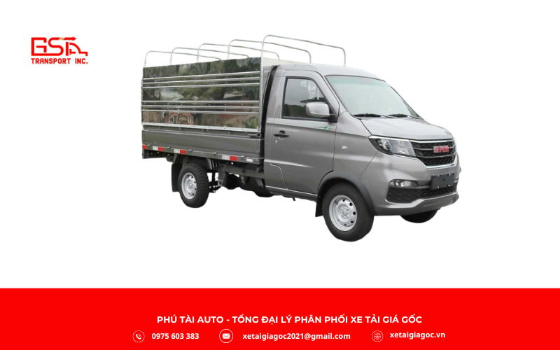 Xe tải SRM 930 Kg thùng khung mui inox là mẫu xe tải nhẹ linh hoạt, tải trọng 930 kg, phù hợp vận chuyển hàng hóa trong đô thị.