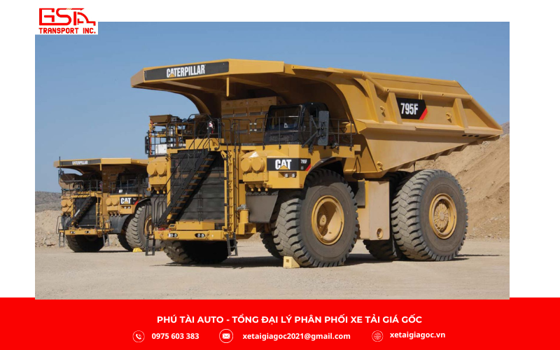 Caterpillar 797F là mẫu xe ben siêu trọng lớn với khả năng chở 363–400 tấn