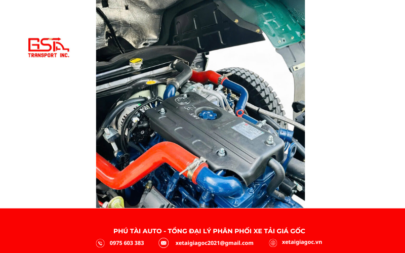 Động cơ là yếu tố quyết định hiệu suất xe tải ben, thường dùng máy diesel nhờ mô-men xoắn lớn