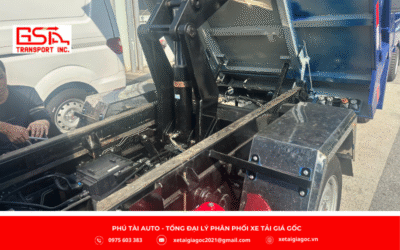 Xe tải ben SRM T15 có khung gầm thép chắc chắn, chịu tải cao và ổn định khi vận hành thùng ben