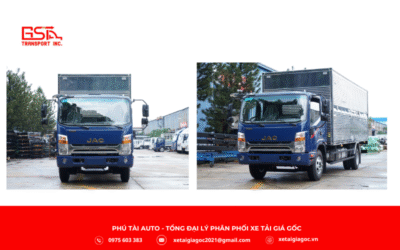 Ngoại thất JAC N350 PLUS E5A thùng kín hiện đại, cabin vuông chắc chắn, kính 2 lớp chống nóng, cửa lấy gió trời tiết kiệm nhiên liệu