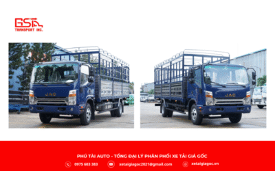 Ngoại thất JAC N650 E5 thùng bạt thiết kế cabin vuông vắn, mạnh mẽ với khung thép cường lực