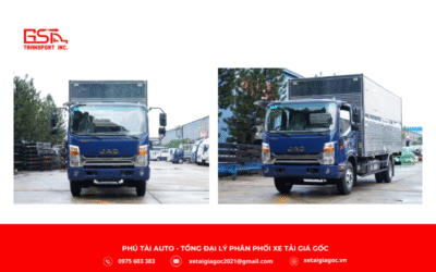 Ngoại thất JAC N650 E5 thùng kín nổi bật với cabin vuông cứng cáp, khung thép sơn tĩnh điện