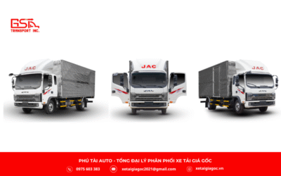 Ngoại thất JAC N800 PLUS E5 mang phong cách cabin vuông vắn, cao lớn, tạo dáng bệ vệ đúng chất xe tải nặng