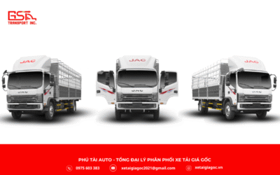 Xe tải JAC N800 PLUS E5 thùng bạt sở hữu ngoại thất mạnh mẽ với cabin vuông vức