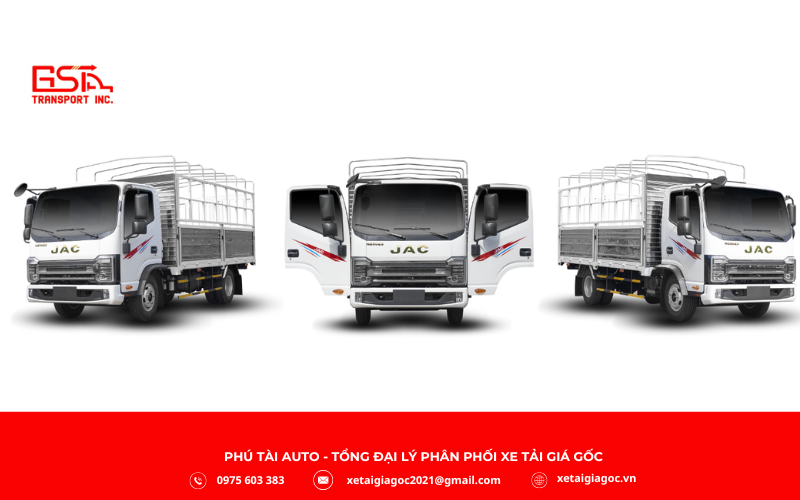 Xe tải JAC N250S E5A sở hữu ngoại thất hiện đại với cabin rộng, thiết kế khí động học giúp vận hành tiết kiệm nhiên liệu