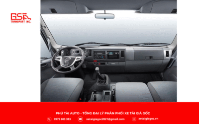 Nội thất cabin JAC N650 E5 thùng kín rộng rãi với 3 ghế simili cao cấp, ghế lái điều chỉnh linh hoạt