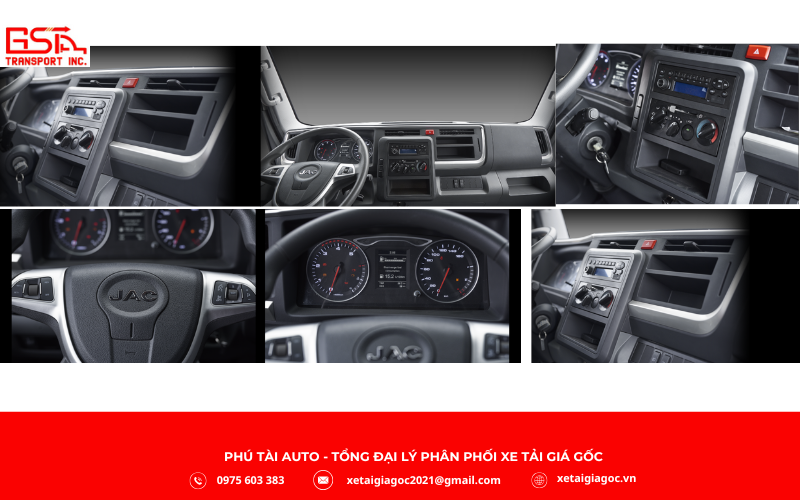 Nội thất cabin Xe tải JAC N200S PRO E5 thùng bạt rộng rãi và tiện nghi