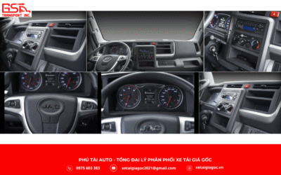 Nội thất cabin JAC N200S PRO E5 thùng kín rộng rãi, hiện đại với 3 ghế bọc nỉ cao cấp