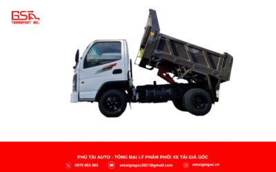 Thiết kế Xe tải ben Chiến Thắng 2T35 nhỏ gọn, thực dụng với cabin vuông chắc chắn, thùng ben 2.3 m³ mở 3 bửng linh hoạt