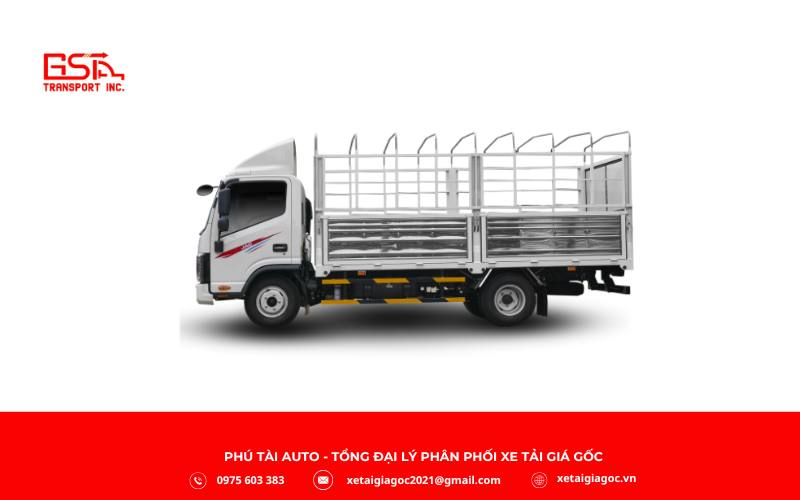 Xe tải JAC N350S PRO E5 thùng bạt nổi bật với thiết kế hiện đại