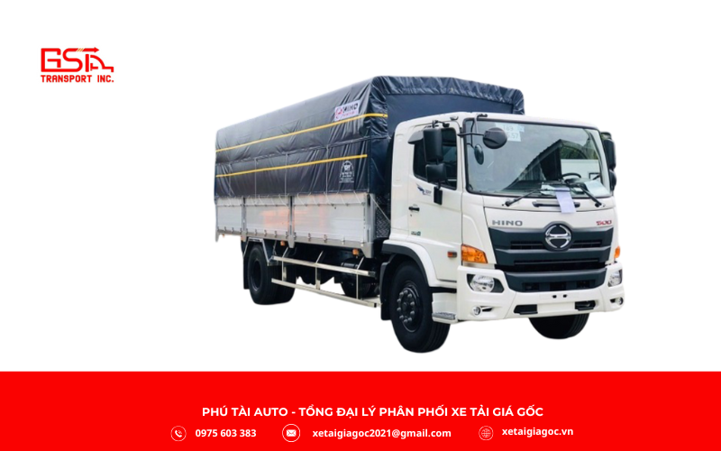 Xe tải Hino 8 tấn tải 8.000–8.500 kg phù hợp vận chuyển hàng lớn đường dài.