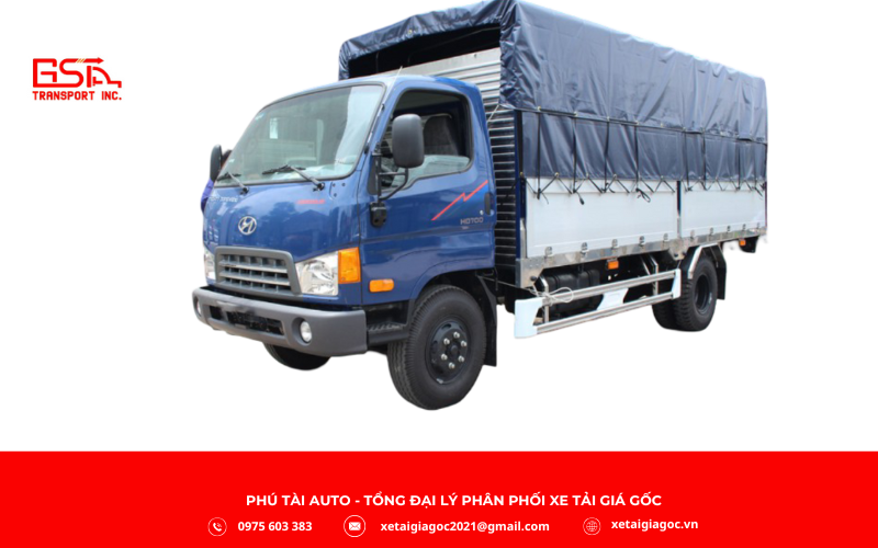 Xe tải Hyundai 7 tấn dòng Mighty 110S/SP/SL/XL có tổng thể dao động từ 6.930 x 2.000 x 2.310 mm đến 8.260 x 2.200 x 2.940 mm
