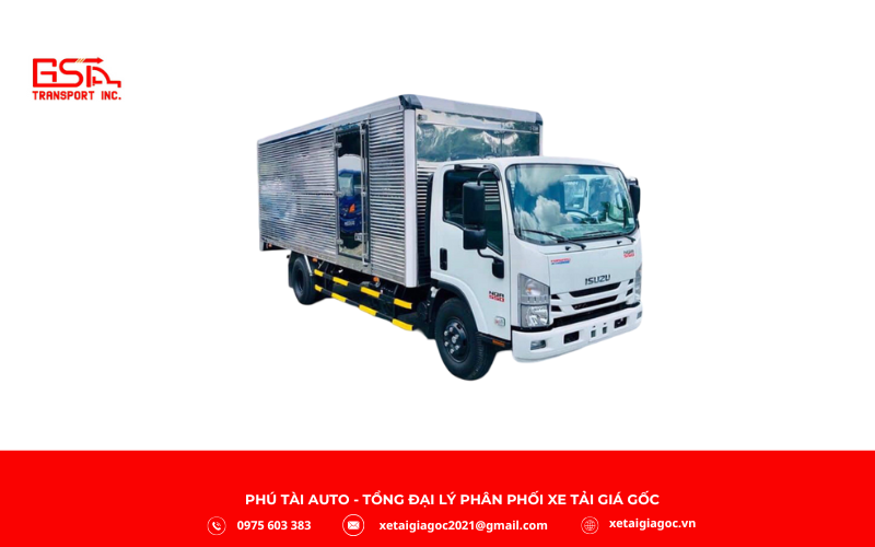 Xe tải Isuzu 5 tấn nổi bật với các dòng NQR75ME4 và NQR550, sở hữu trọng lượng bản thân khoảng 3,4–3,8 tấn