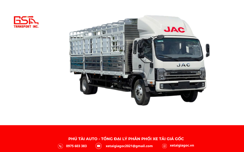 Xe tải JAC 8 tấn (N800 Plus E5/A5) là dòng hạng trung bền bỉ phù hợp vận chuyển hàng hóa lớn nội địa.