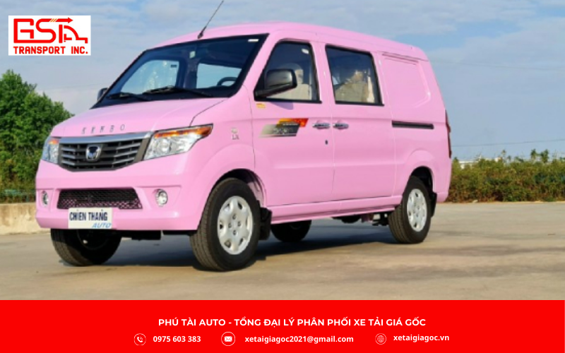 Thùng kín dung tích khoảng 2m³, phù hợp chở hàng tiêu dùng, hàng khô.