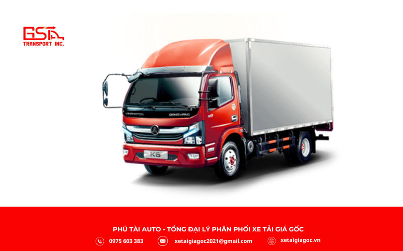 Xe tải Nissan K6 thùng kín tải trọng 5,3–5,5 tấn, tổng tải 9 tấn, lý tưởng vận chuyển hàng hóa cần bảo vệ khỏi thời tiết