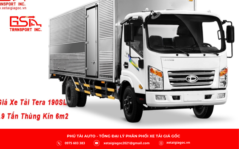 Dòng xe tải Tera190SL là mẫu xe tải nhẹ 1,9 tấn với thùng dài khoảng 6,2 m