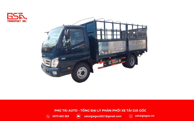 Xe tải Thaco 5 tấn chủ yếu thuộc dòng Ollin 500 (E4 hoặc tương đương), với tải trọng hàng hóa khoảng 4,9–4,995 tấn và tổng tải trọng 8.275–8.495 kg