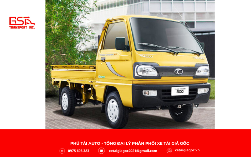 Xe tải Thaco Towner 800TB là mẫu xe ben nhẹ chuyên chở vật liệu xây dựng trong phố giúp đổ hàng nhanh