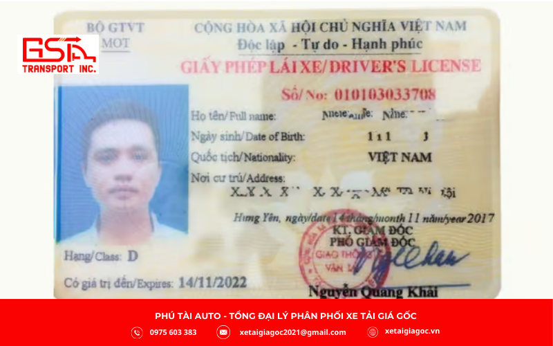 Bằng D dành cho người lái xe chở khách cỡ trung và các dòng xe tải, yêu cầu kinh nghiệm lái xe và đáp ứng điều kiện tuổi, sức khỏe theo quy định.