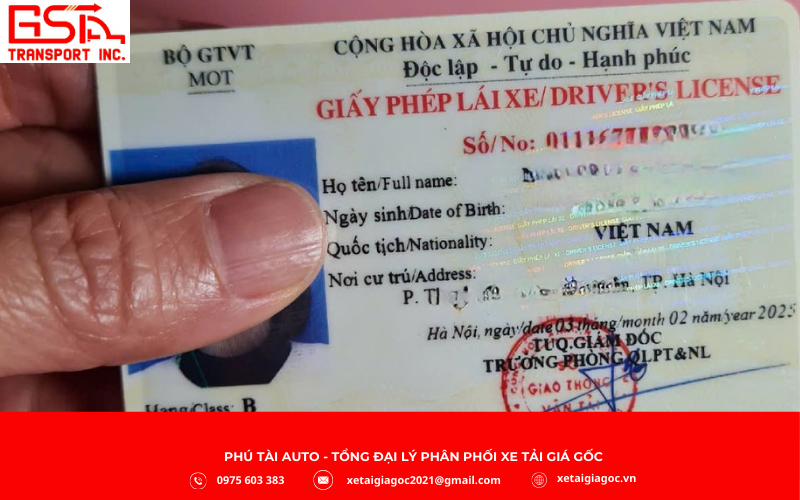 Bằng lái xe hạng B