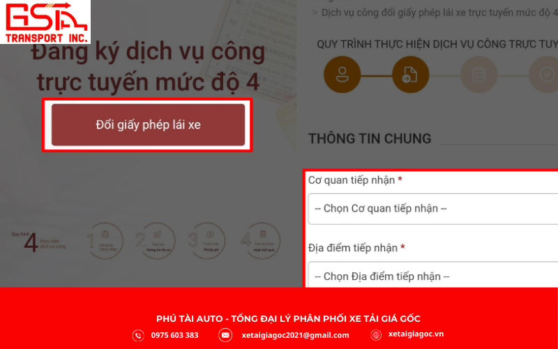 Chọn dịch vụ và điền thông tin