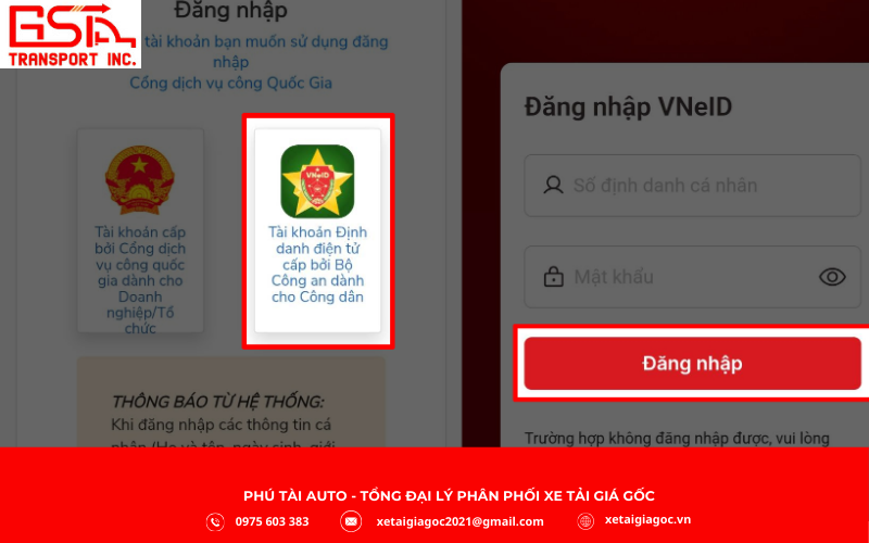 Chuẩn bị và đăng nhập