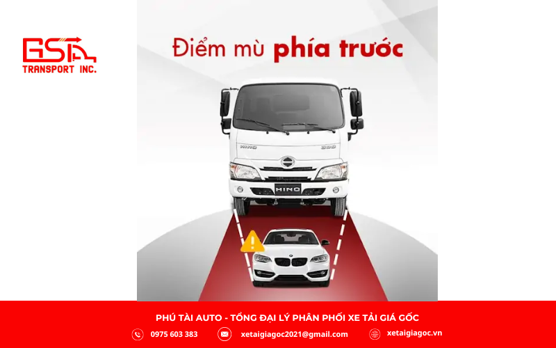 Điểm mù phía trước đầu xe