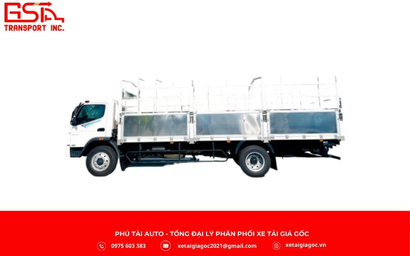 Xe tải 7 tấn có kích thước tổng thể khoảng 10.210 x 2.500 x 4.000 mm (dài x rộng x cao), với kích thước thùng phổ biến 7.940 x 2.320 x 2.400 mm.