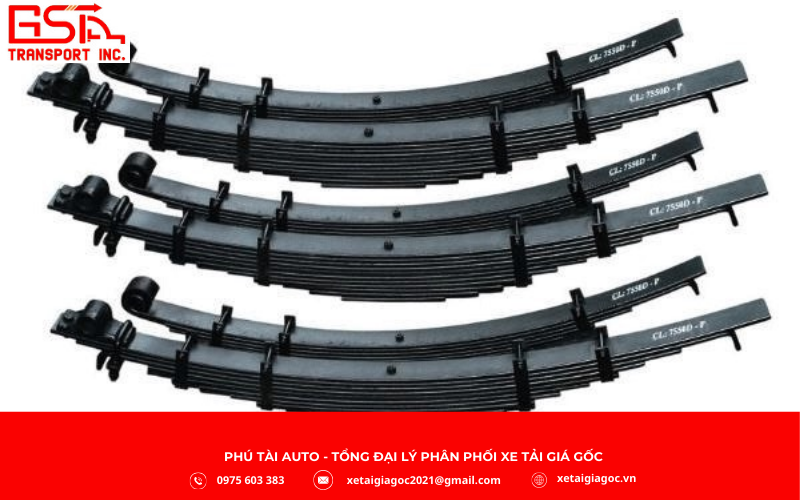 Nhíp xe tải là bộ phận của hệ thống treo, có chức năng giảm chấn và giúp xe vận hành ổn định khi đi trên đường gồ ghề.