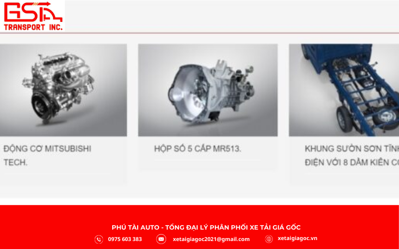 Động cơ xe tải Teraco sử dụng các tùy chọn từ Hyundai, Isuzu và Mitsubishi, phù hợp phân khúc 1–3,5 tấn