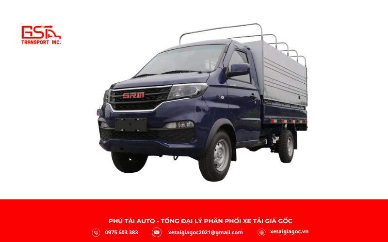 Ngoại thất xe tải SRM có thiết kế hiện đại, mang phong cách xe du lịch, tạo cảm giác sang trọng và cứng cáp.