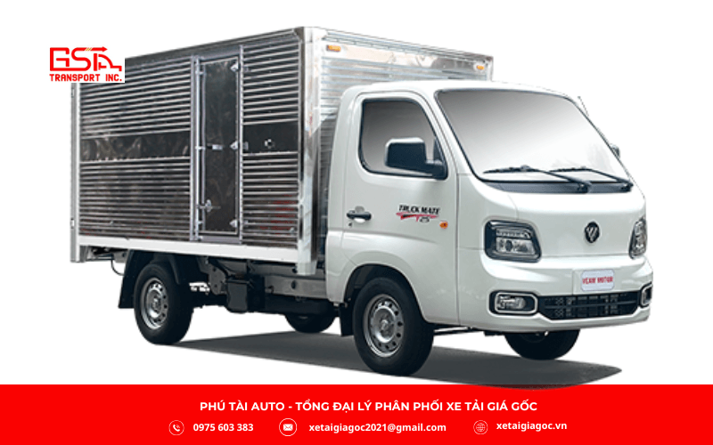 Ngoại thất xe tải Veam có thiết kế cabin vuông vức, mang lại cảm giác chắc chắn và tối ưu không gian sử dụng