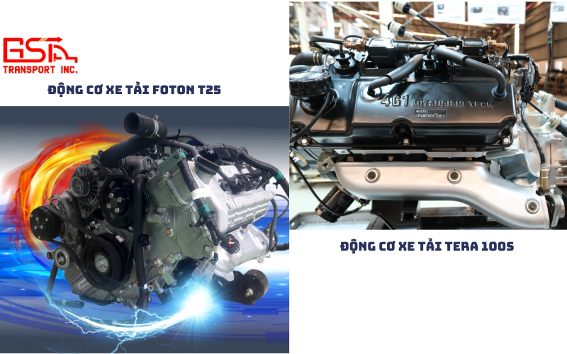 So sánh động cơ và hiệu suất vận hành của xe tải Foton T25 và Tera 100S.