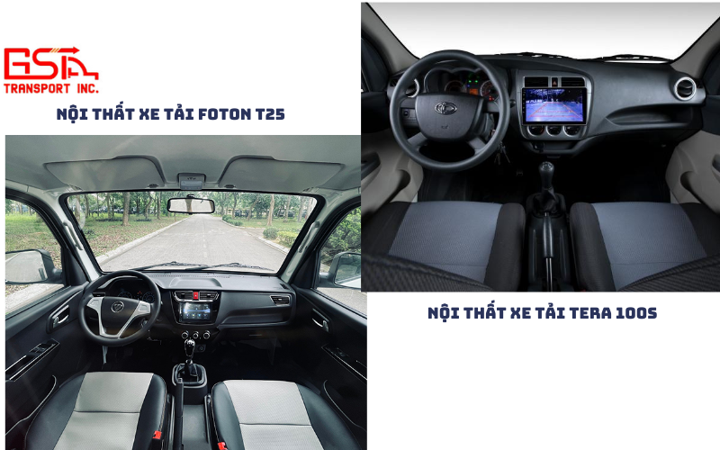 Khác biệt về thiết kế cabin và trang bị nội thất của Foton T25 và Tera 100S