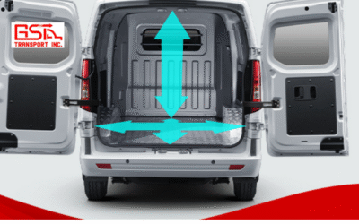 Thùng hàng Van Tera V8 2 chỗ rộng 5.8 m³, chở hàng linh hoạt.