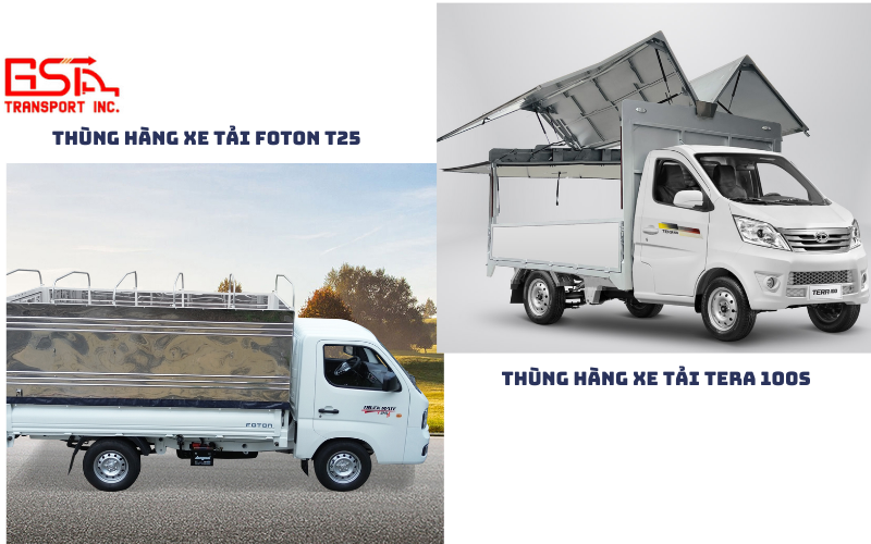 Khác biệt về thùng hàng và khả năng chở hàng của Foton T25 và Tera 100S.