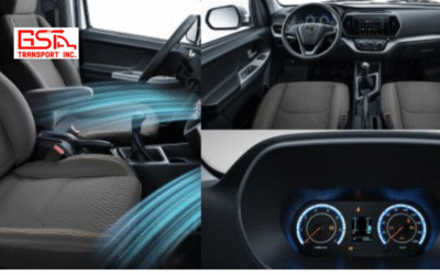 Cabin xe tải Van Tera V8 2 chỗ rộng rãi, trang bị nhiều tiện nghi hiện đại.